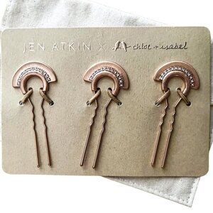 Jen Atkin x Chloe + Isabel - Small Crystal Pavé Fan Pin Set (Hair Pins)